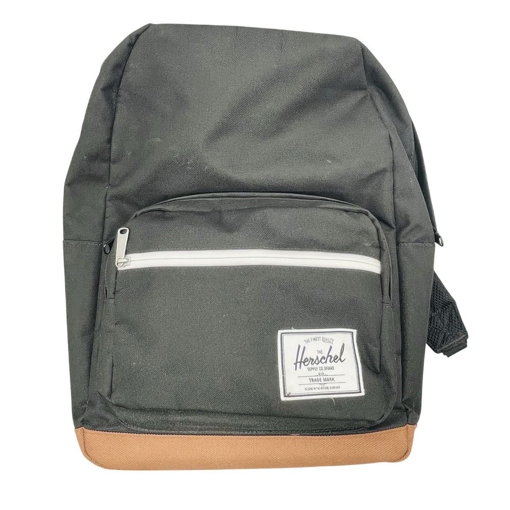 EUC Herschel Pop Quiz Backpack Black/Tan School Travel Carry‎ On Utility Large